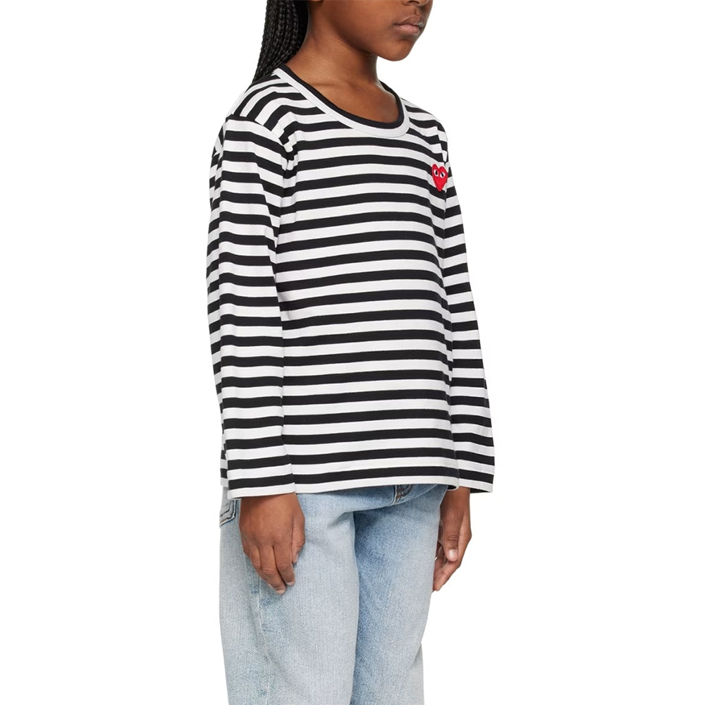 【PLAY Kids】PLAY COMME des GARÇONS KIDS STRIPED T-SHIRT (BLACK)Black Stripe