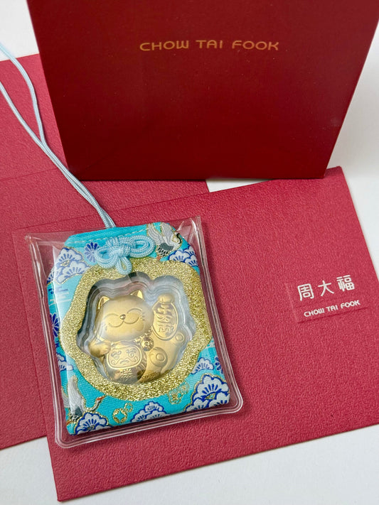 Japan Limited Chow Tai Fook 999 Pure Gold Health Omamori Charm 0.27g
