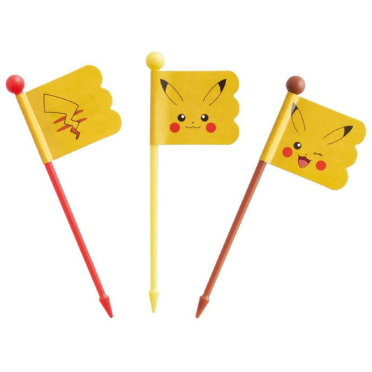 Japan skater Pikachu Bento Decorative Toothpick, Small Flag Cartoon Dinner Plate Decoration, 9 PCS