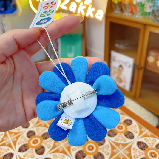 Takashi Murakami Sunflower Pin – Blue (Pin & Hanging Charm)