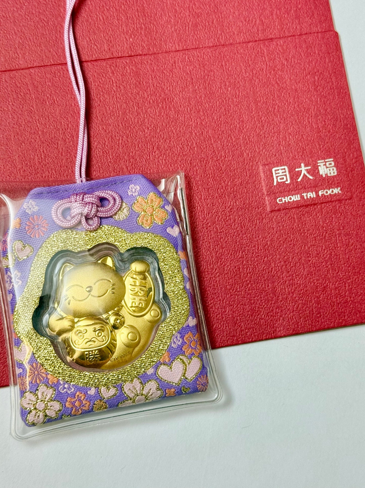 Japan Limited Chow Tai Fook 999 Pure Gold Marriage & Relationship Omamori Charm 0.27g