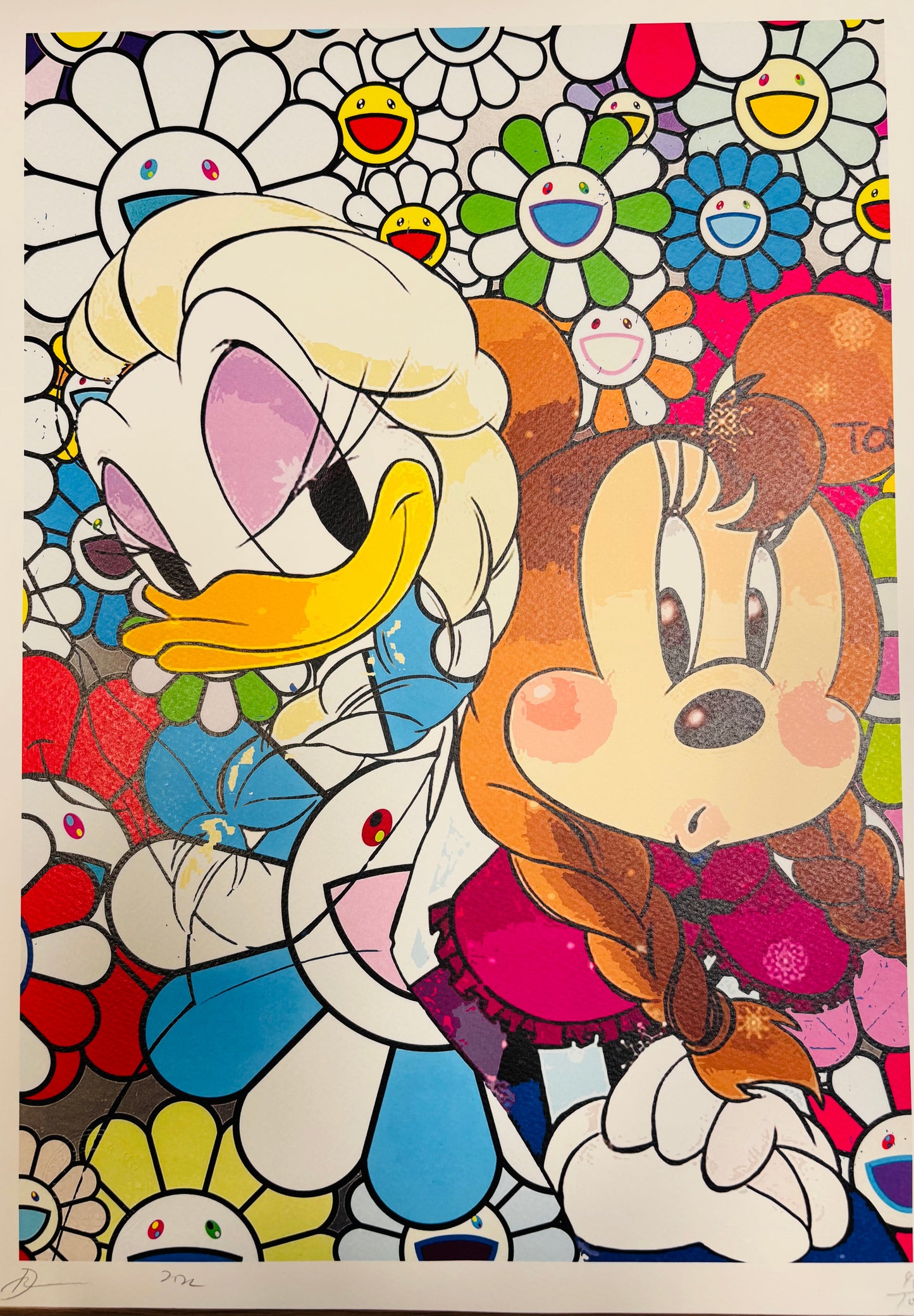 DEATH NYC Donald Duck Mickey Mouse Murakami Signed Limited Print 45x32cm