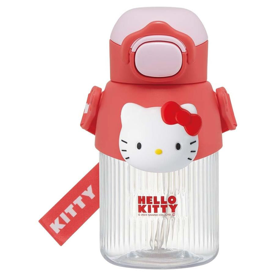 Skater Hello Kitty Kids Straw Bottle 590ml – Dual-Drink Portable Cup with Strap