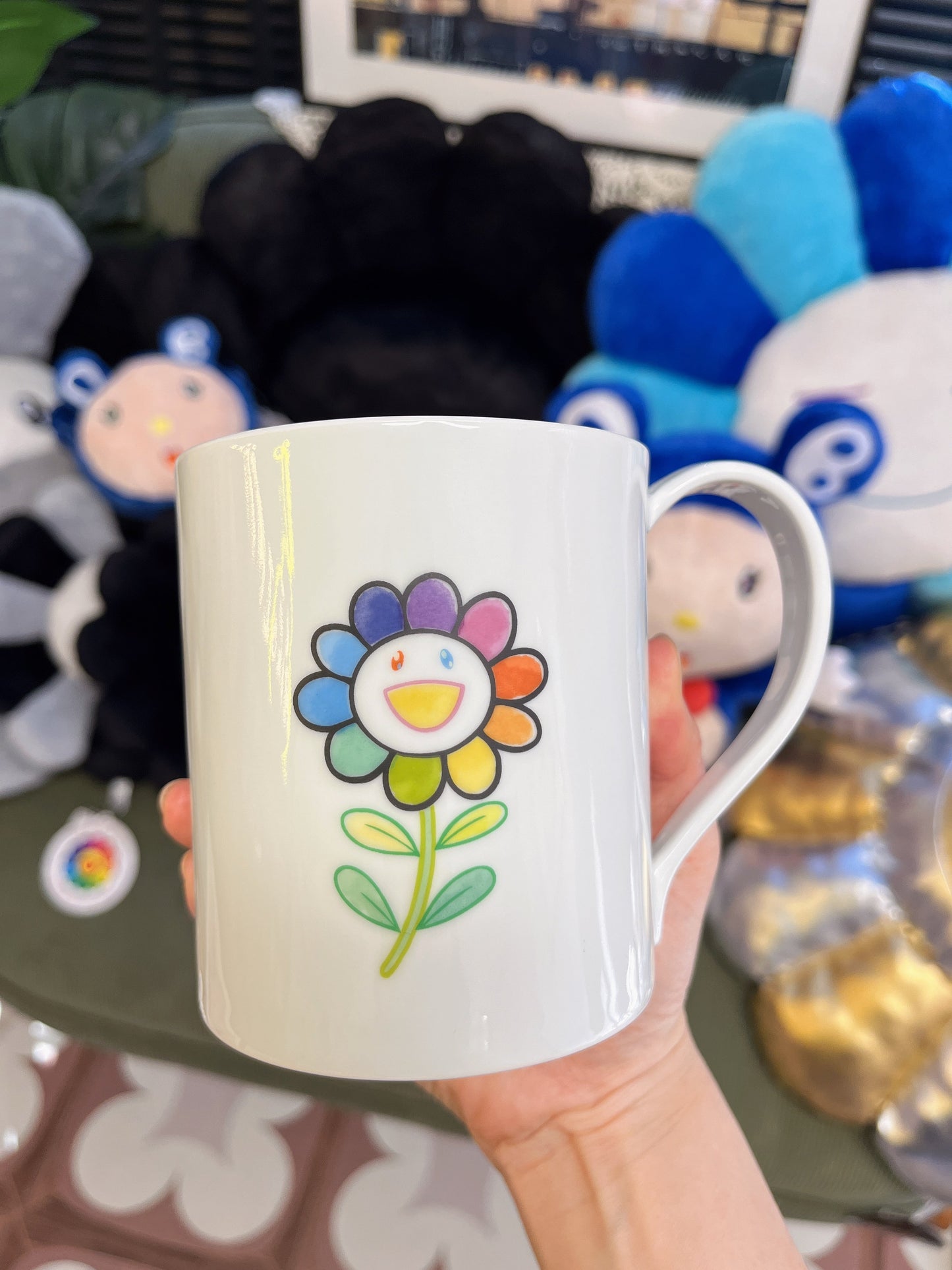 Takashi Murakami Arita Ware White Flower Ceramic Mug