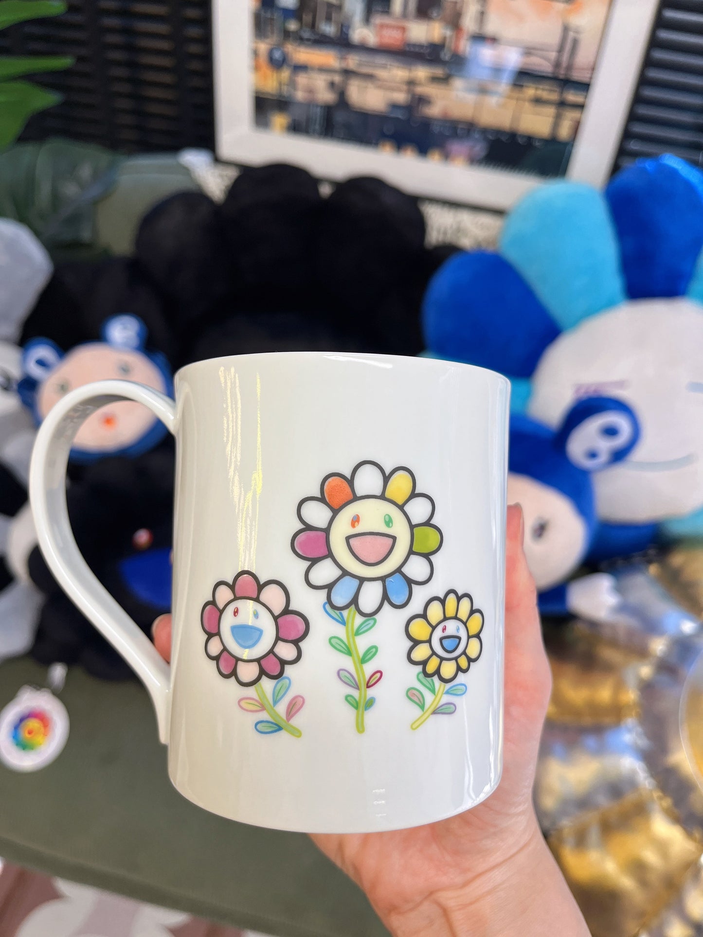 Takashi Murakami Arita Ware White Flower Ceramic Mug