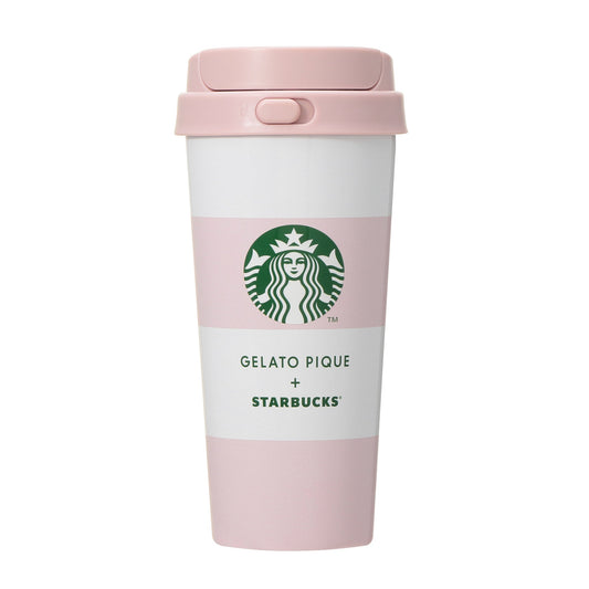Japan Starbucks × Gelato Pique Co-branded Striped Insulated Bottle, 473ml