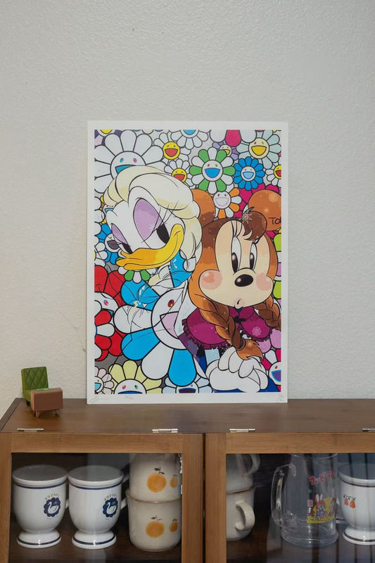 DEATH NYC Donald Duck Mickey Mouse Murakami Signed Limited Print 45x32cm