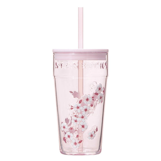 Starbucks Japan 2026 Sakura Limited Edition (First Wave): Sakura Straw Glass Tumbler (473ml)