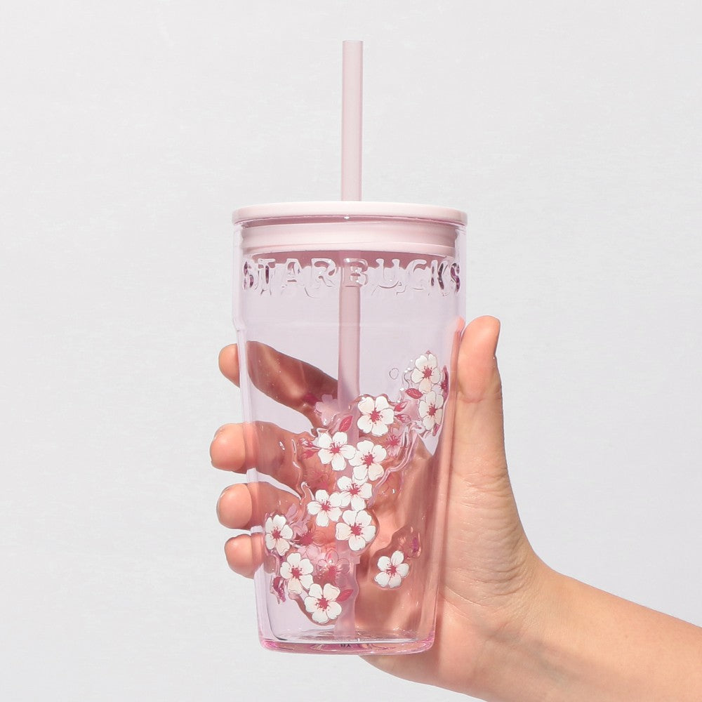 Starbucks Japan 2026 Sakura Limited Edition (First Wave): Sakura Straw Glass Tumbler (473ml)