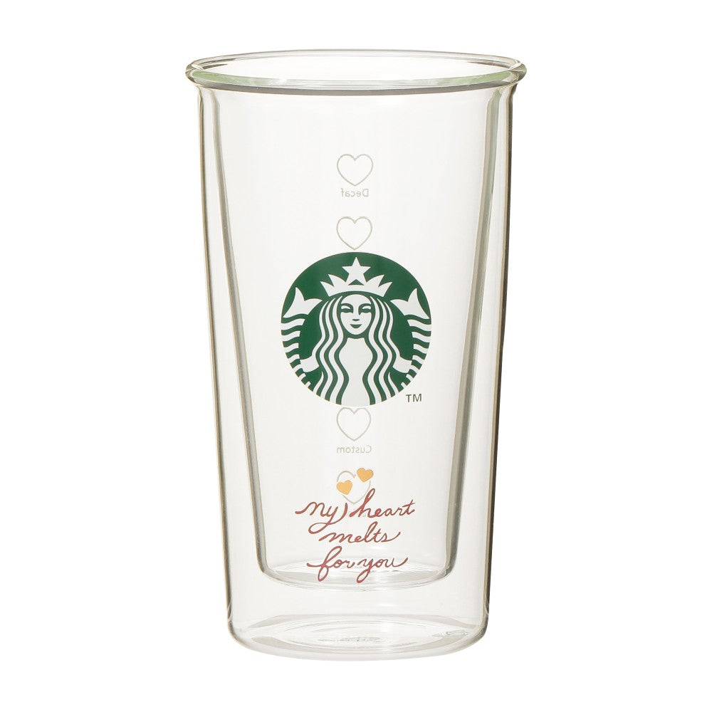 Starbucks Japan 2026 Valentine's Day Limited Edition Double-Walled Heat-Resistant Clear Glass Mug (355ml)