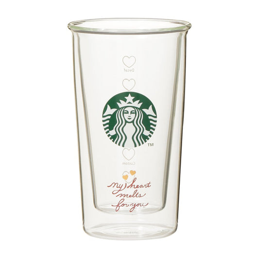 Starbucks Japan 2026 Valentine's Day Limited Edition Double-Walled Heat-Resistant Clear Glass Mug (355ml)
