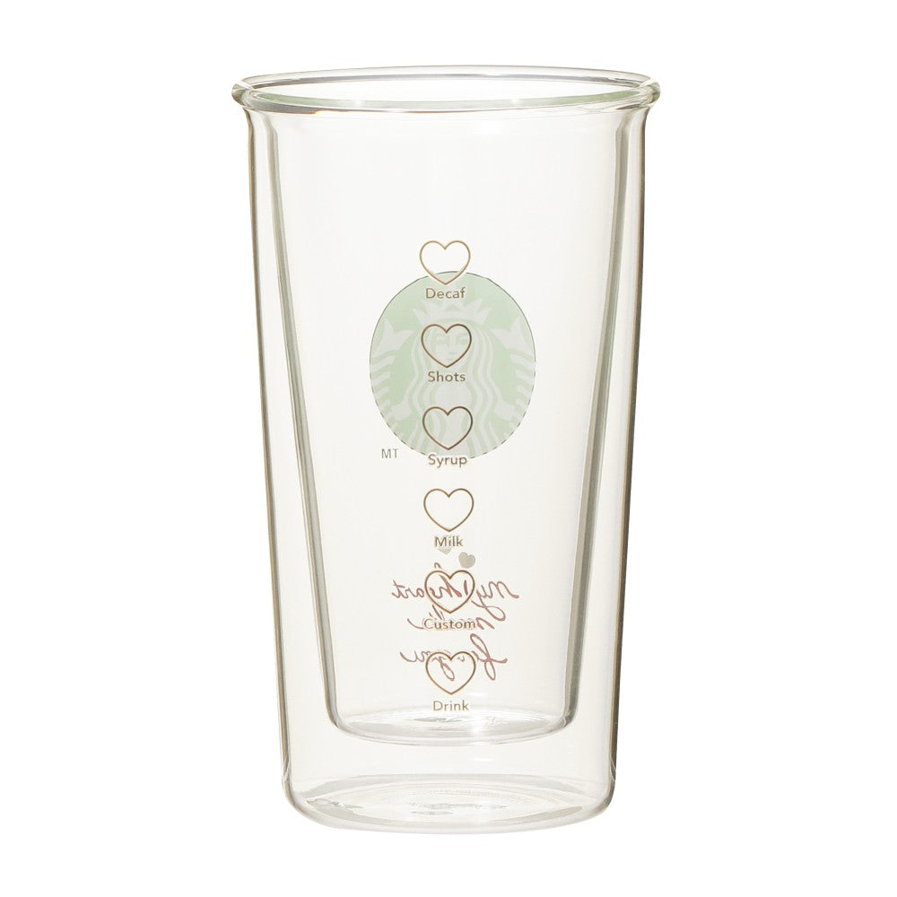 Starbucks Japan 2026 Valentine's Day Limited Edition Double-Walled Heat-Resistant Clear Glass Mug (355ml)