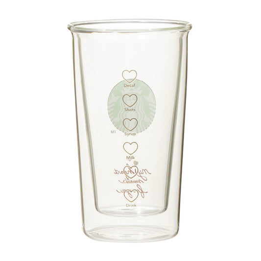 Starbucks Japan 2026 Valentine's Day Limited Edition Double-Walled Heat-Resistant Clear Glass Mug (355ml)