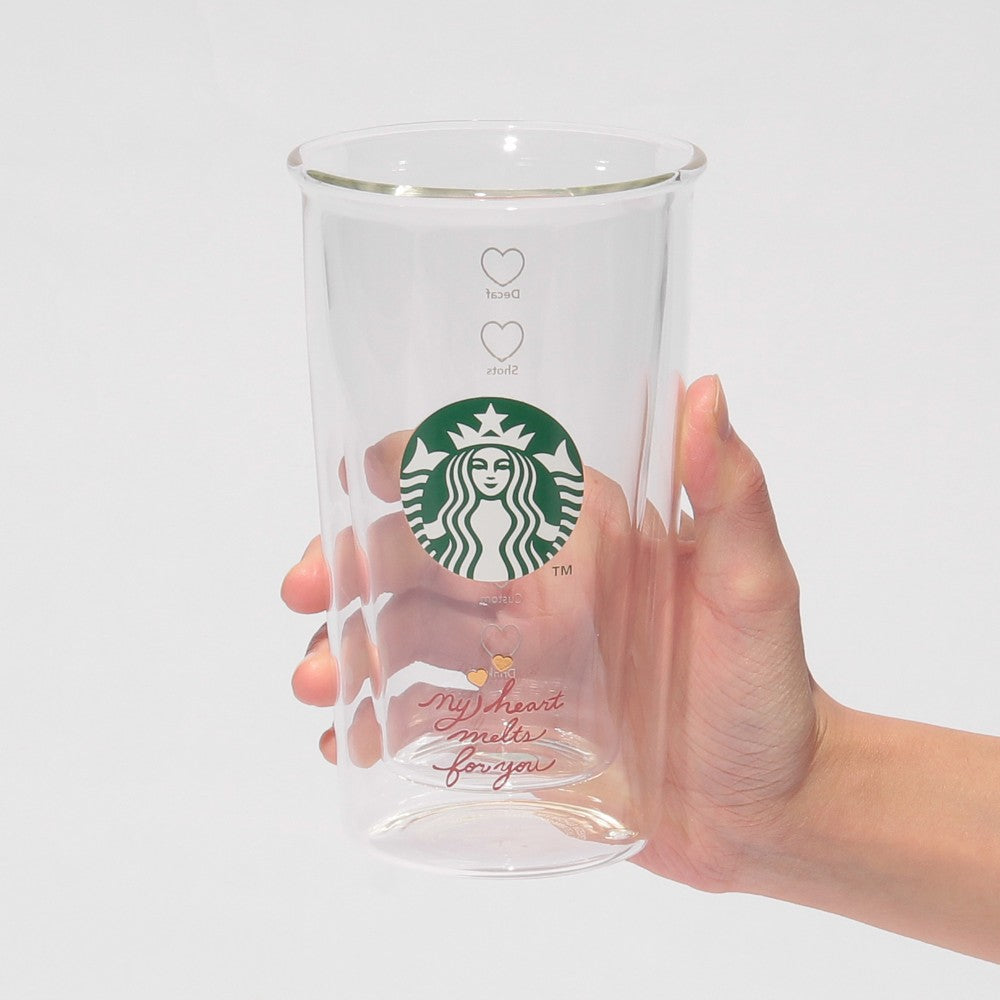 Starbucks Japan 2026 Valentine's Day Limited Edition Double-Walled Heat-Resistant Clear Glass Mug (355ml)