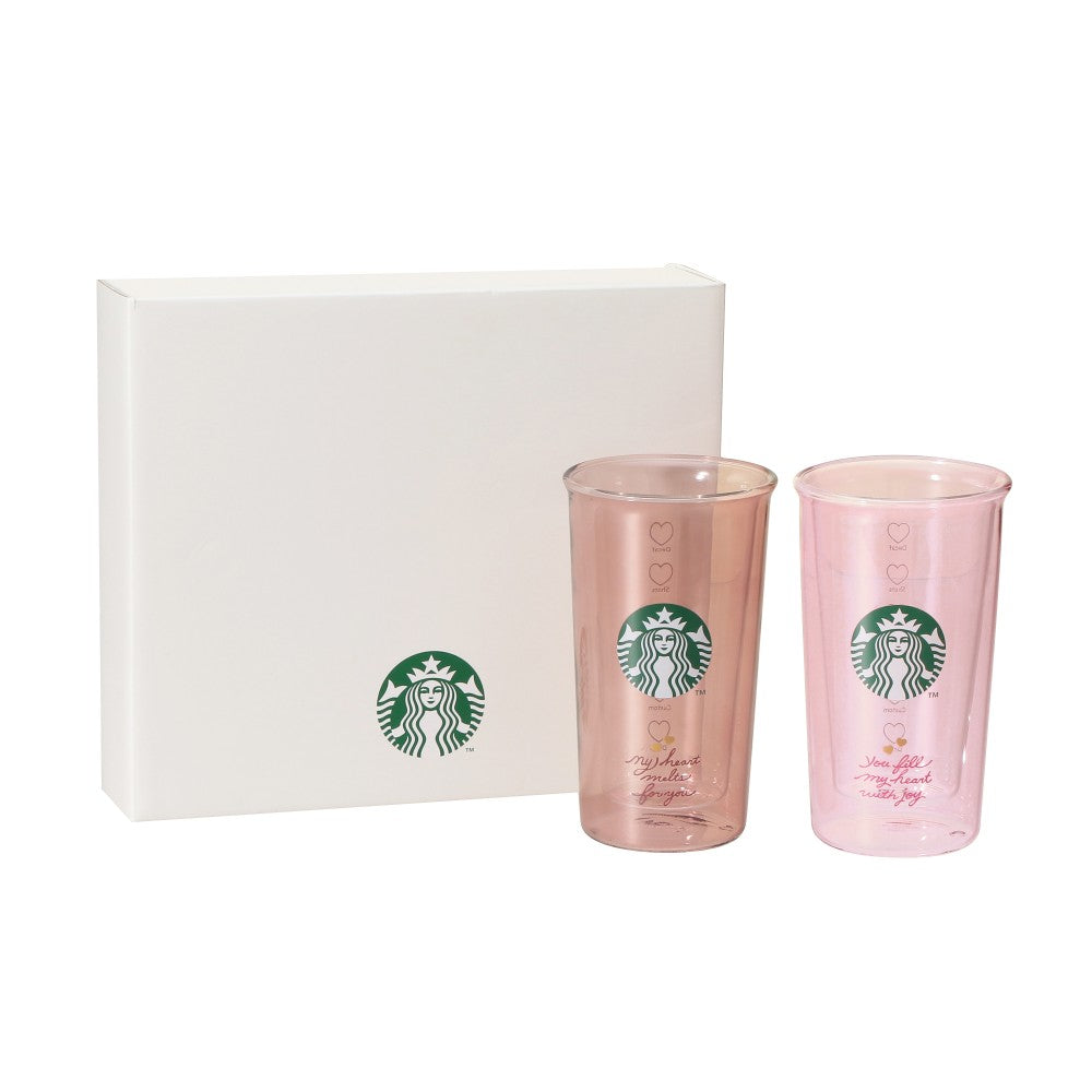Starbucks Japan 2026 Valentine's Day Limited Edition Double-Walled Heat-Resistant Glass Cup Gift Set (355ml)