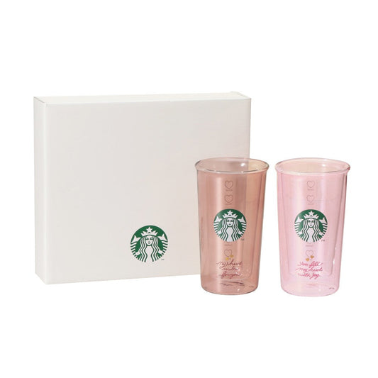 Starbucks Japan 2026 Valentine's Day Limited Edition Double-Walled Heat-Resistant Glass Cup Gift Set (355ml)