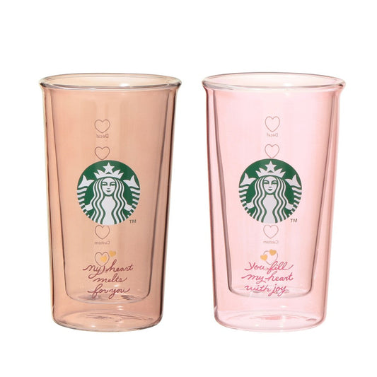 Starbucks Japan 2026 Valentine's Day Limited Edition Double-Walled Heat-Resistant Glass Cup Gift Set (355ml)