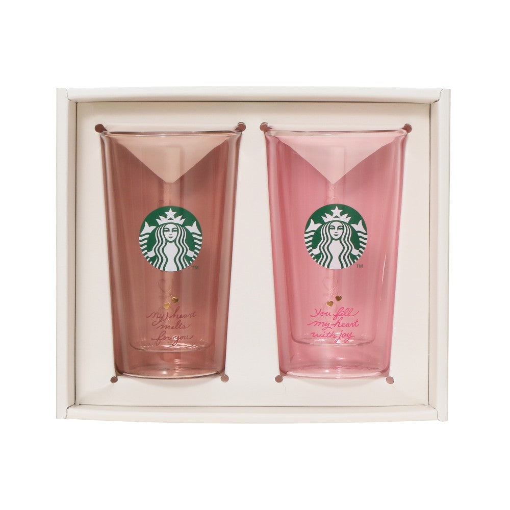 Starbucks Japan 2026 Valentine's Day Limited Edition Double-Walled Heat-Resistant Glass Cup Gift Set (355ml)