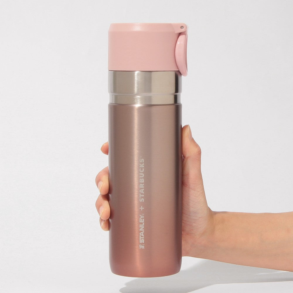 Starbucks Japan 2026 Valentine's Day Limited Edition Stanley Stainless Steel Insulated Tumbler with Handle (Gradient Pink, 473ml)