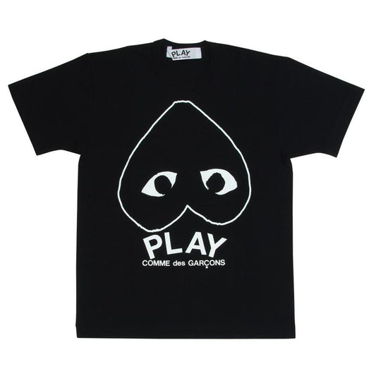 【PLAY Men】 PLAY COMME des GARÇONS T-Shirt (Black) Upside Down White Outline Tee