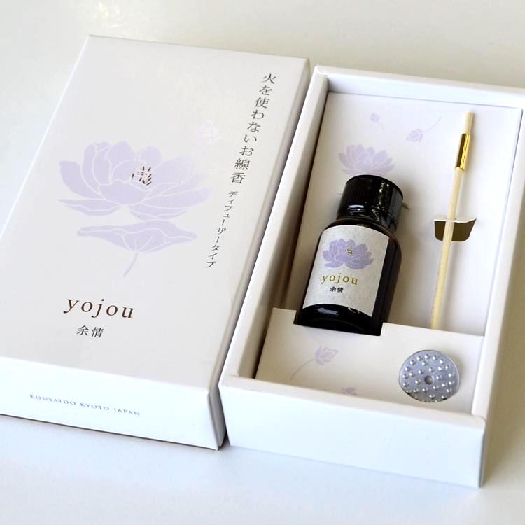 Japan Kosaido Yojo Yojouzanshin −Lotus- Flameless Essential Oil Thread Incense, with Incense Stand