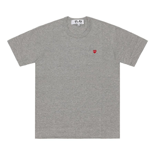【PLAY men】 PLAY COMME DES GARÇONS T-SHIRT WITH SMALL RED HEART (TOP GREY)