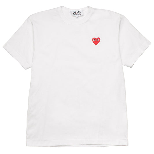 【PLAY Men】COMME DES GARÇONS PLAY/ PLAY Basic T-Shirt White Red Heart