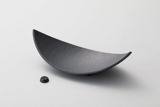 Japan Chushin Kobo Cast Iron Incense Tray – Made in Japan – Bamboo Leaf Boat  #79813