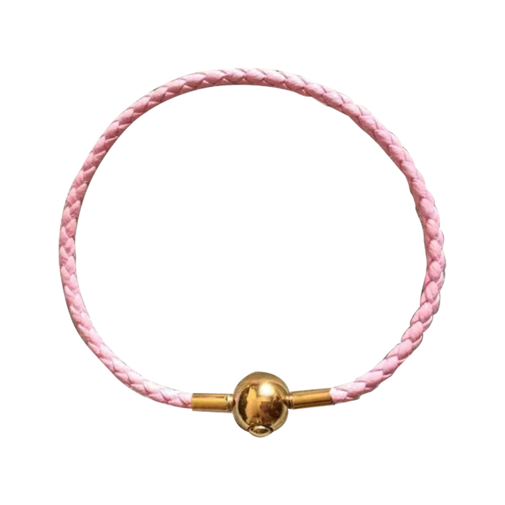 【Red Rope for Lunar New Year】Chow Tai Fook 2.5mm Fine Cowhide Braided Rope,Pink