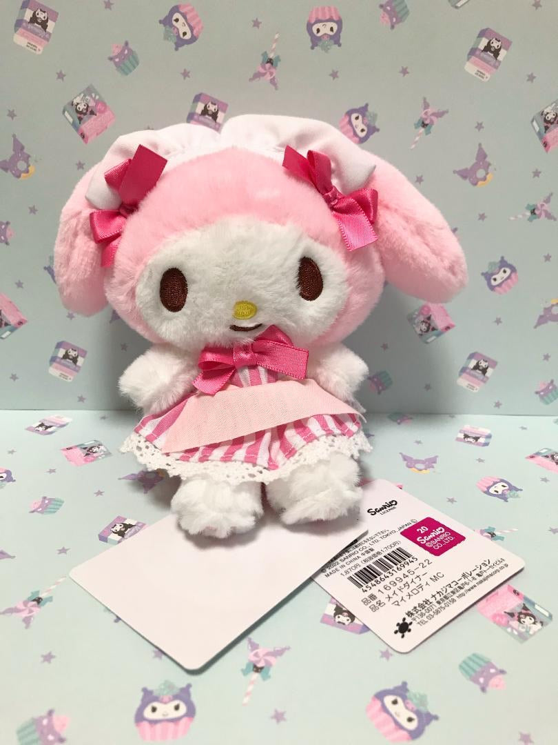 Japan Sanrio Tea Series,Cafe Maid Bow,My Melody Plush S Doll approx. H18cmxW24cmxD12cm