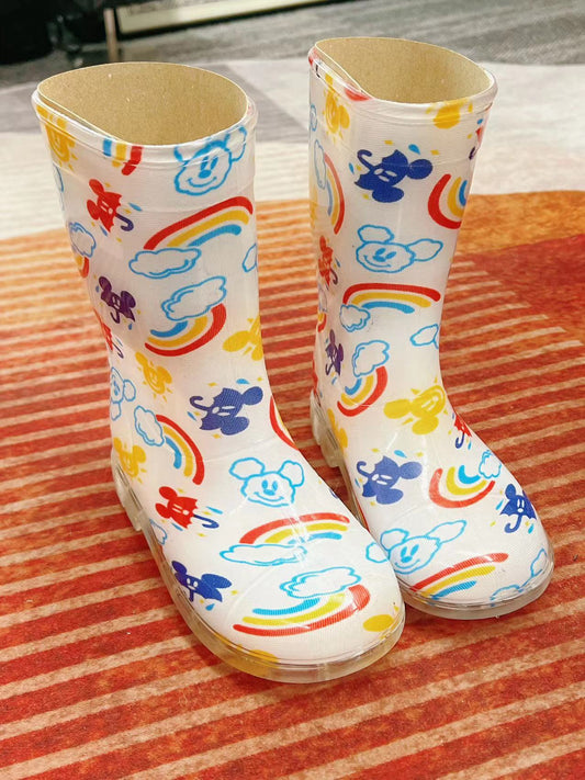 Tokyo Disney Children's Rain Boots, Mickey Rainbow Pattern