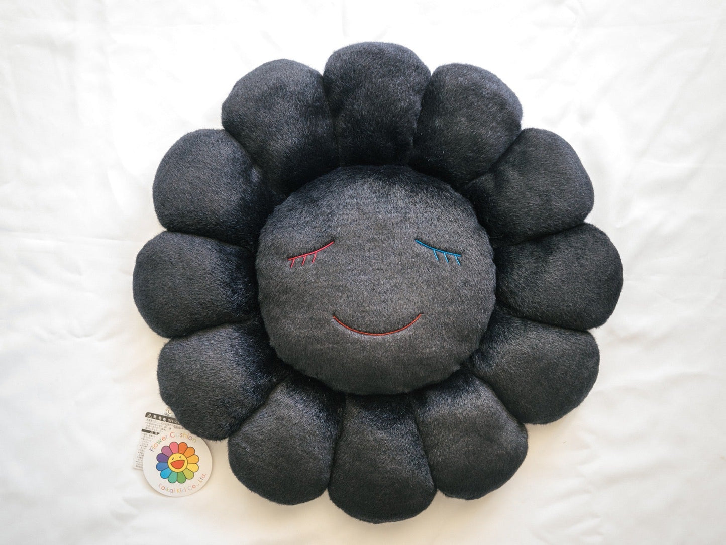 Takashi Murakami Sunflower Pillow, 60cm diameter Black