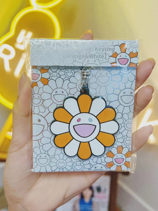 Takashi Murakami ,Keychain, Orange & White, Pink Mouth