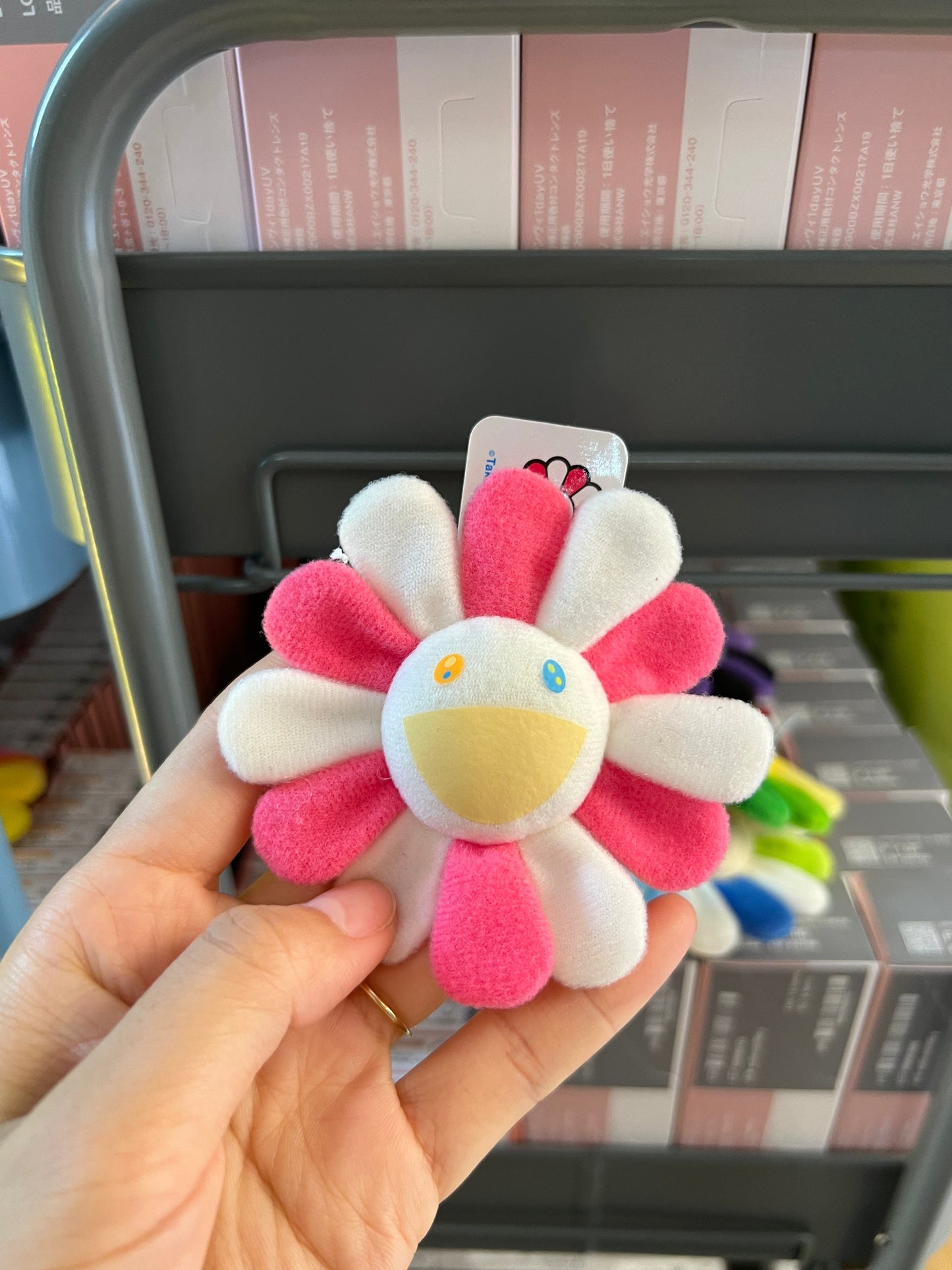 Takashi Murakami Sunflower Pin – Pink & White (Pin & Hanging Charm)