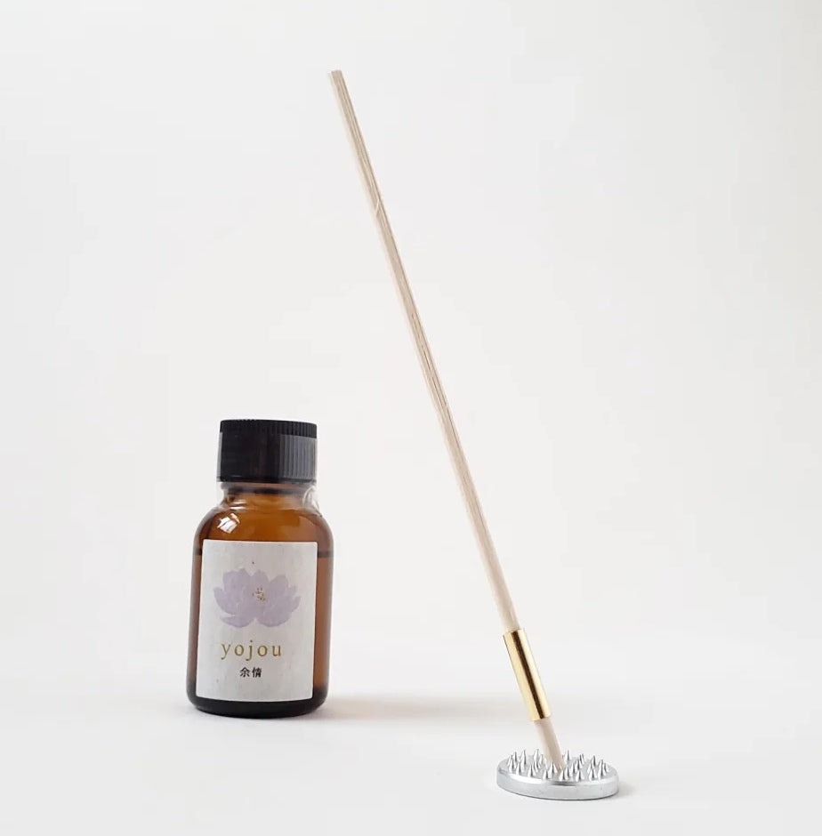 Japan Kosaido Yojo Yojouzanshin −Lotus- Flameless Essential Oil Thread Incense, with Incense Stand