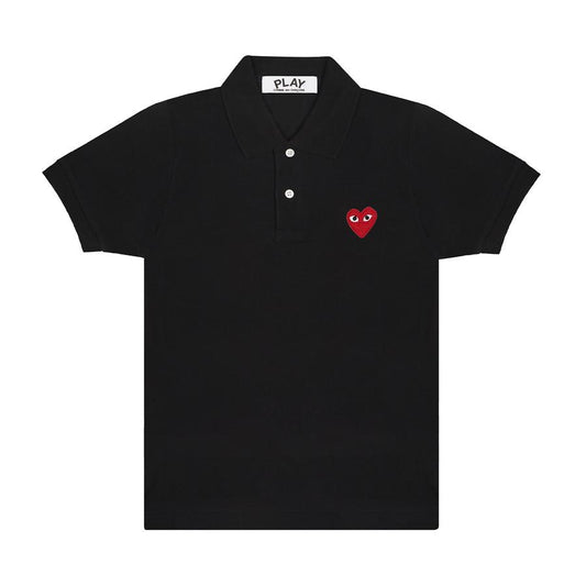 【PLAY Kids】Polo shirt, black with red heart/navy with red heart, two colors available.