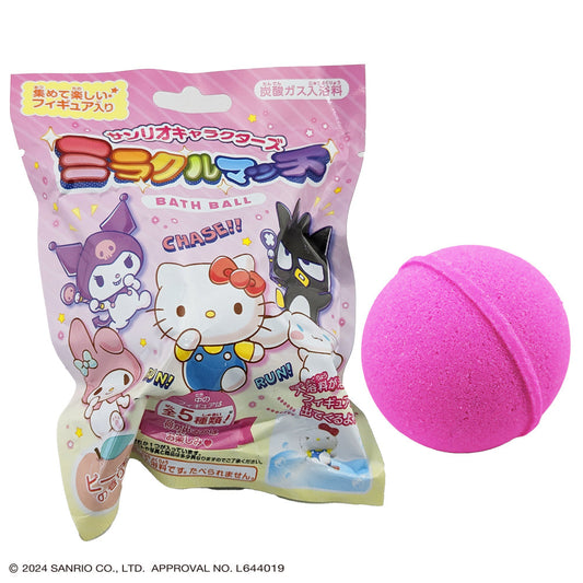 Japan Toys Bath Ball， Soaking Ball, Dissolved with Toys Floating Out【Sanrio】Peach Scent